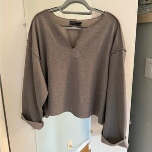 Gray Chunky Sweater, Bell Sleeves